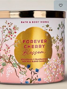 Bath & Body Works Forever Cherry Blossom Candle - Pink & Gold